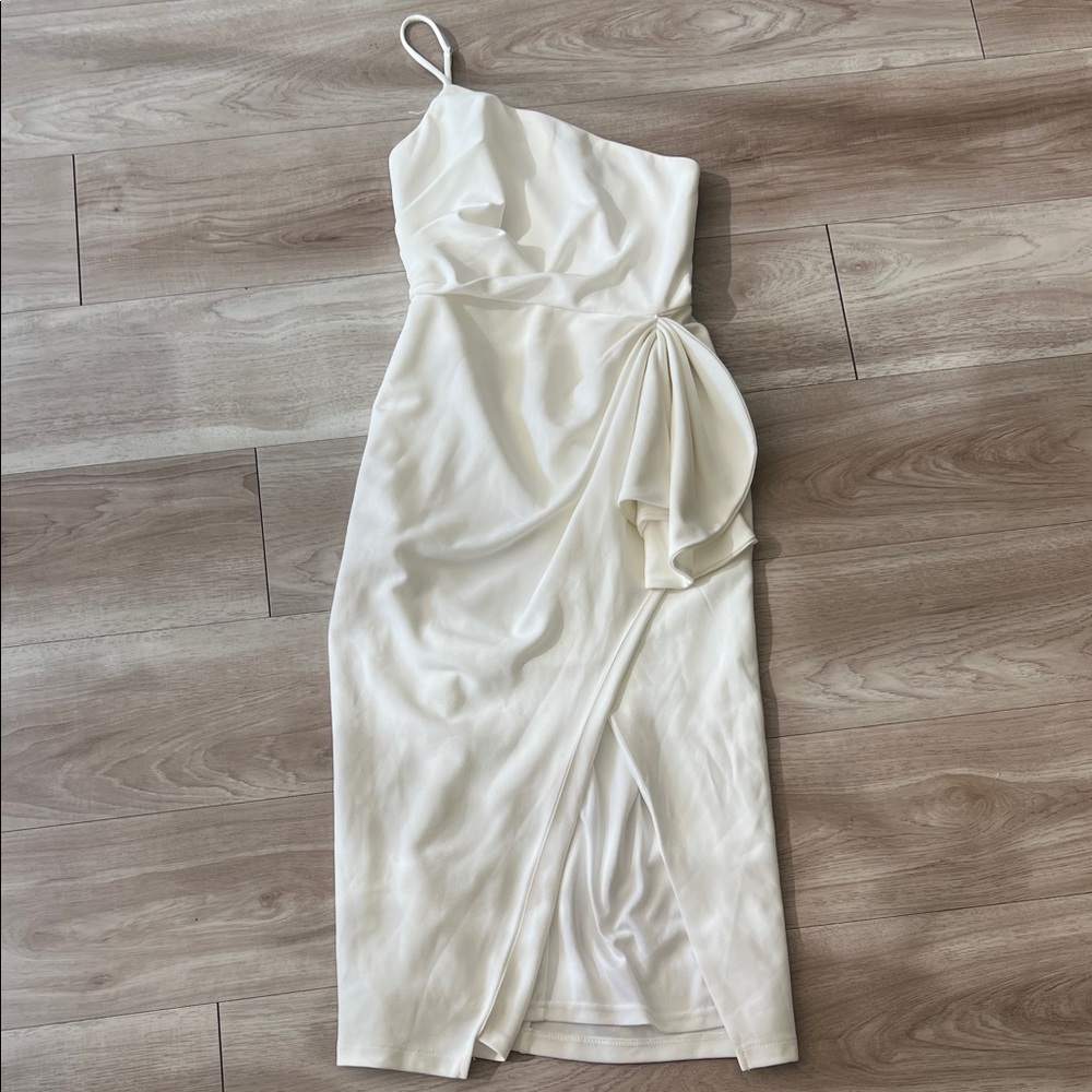 Lulus Elegant White One-Shoulder Dress